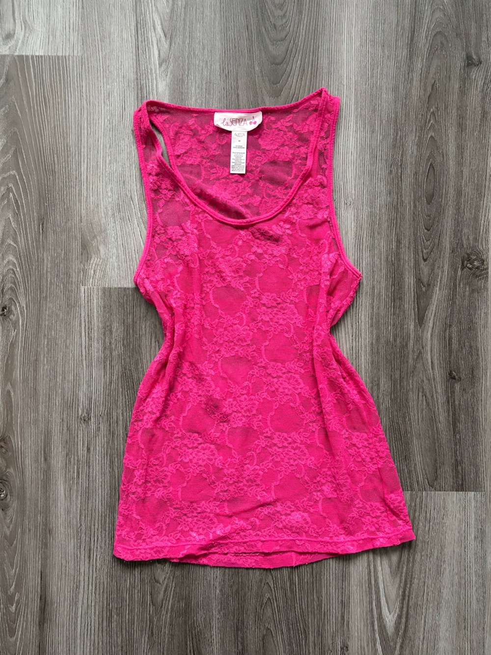 Y2K La SENZA Hot Pink Lace Chemise